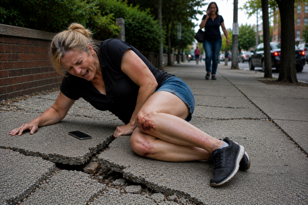 Sidewalk accident victim